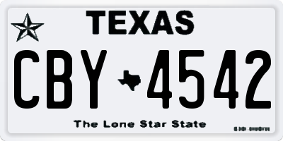 TX license plate CBY4542