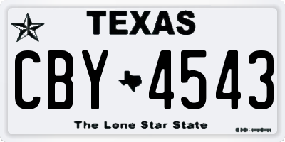 TX license plate CBY4543