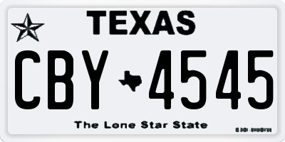 TX license plate CBY4545