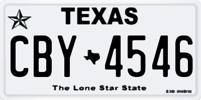 TX license plate CBY4546