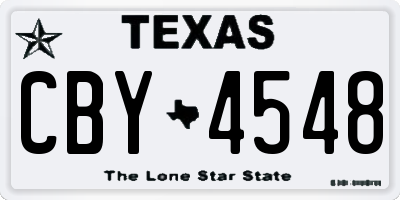 TX license plate CBY4548