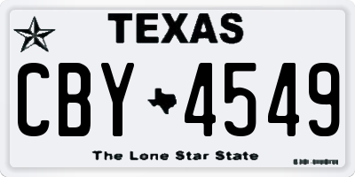 TX license plate CBY4549