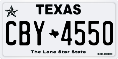 TX license plate CBY4550