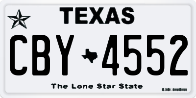 TX license plate CBY4552