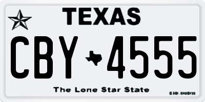 TX license plate CBY4555