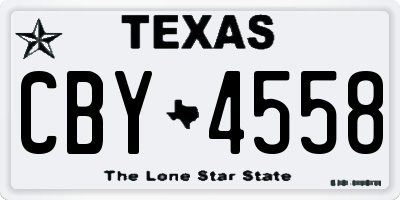 TX license plate CBY4558