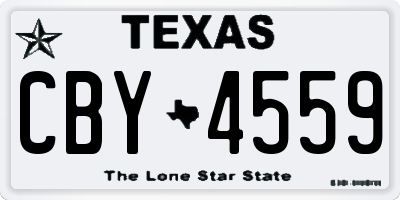 TX license plate CBY4559