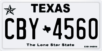 TX license plate CBY4560