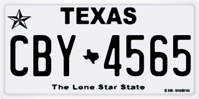 TX license plate CBY4565