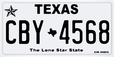 TX license plate CBY4568