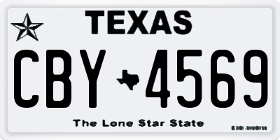 TX license plate CBY4569