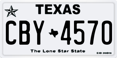 TX license plate CBY4570