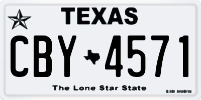 TX license plate CBY4571