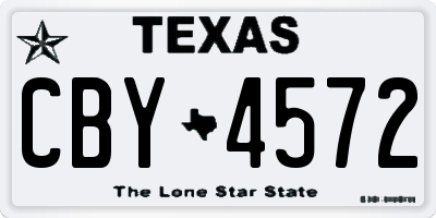 TX license plate CBY4572