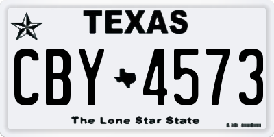 TX license plate CBY4573