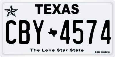 TX license plate CBY4574
