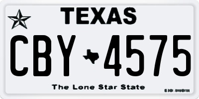 TX license plate CBY4575