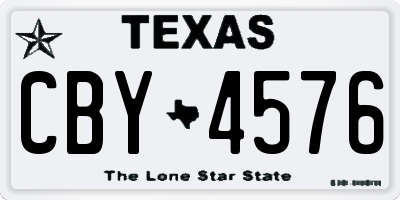 TX license plate CBY4576