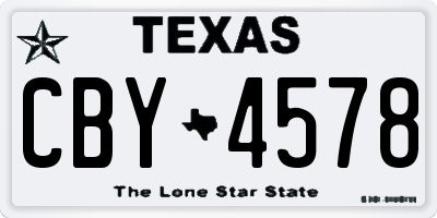 TX license plate CBY4578