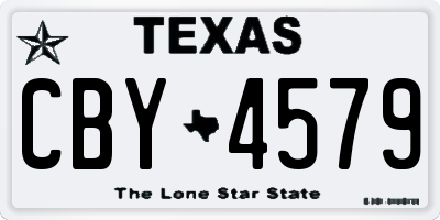 TX license plate CBY4579