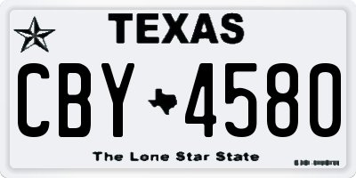 TX license plate CBY4580