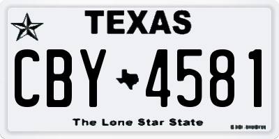 TX license plate CBY4581