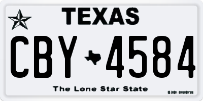 TX license plate CBY4584
