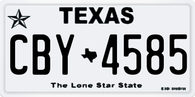 TX license plate CBY4585