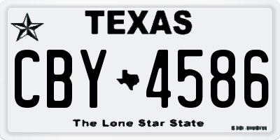 TX license plate CBY4586