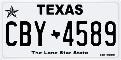 TX license plate CBY4589