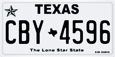 TX license plate CBY4596