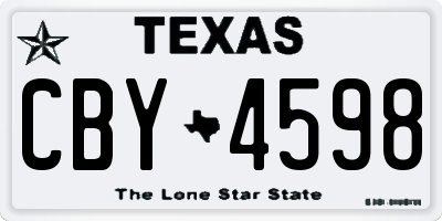 TX license plate CBY4598