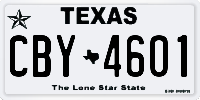 TX license plate CBY4601