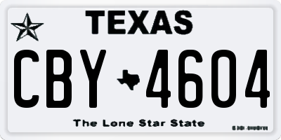 TX license plate CBY4604