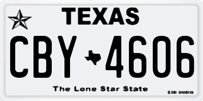 TX license plate CBY4606