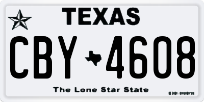 TX license plate CBY4608