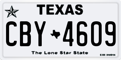 TX license plate CBY4609