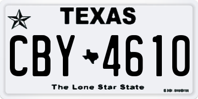 TX license plate CBY4610
