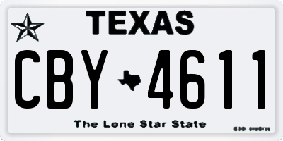TX license plate CBY4611