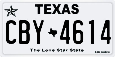 TX license plate CBY4614