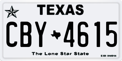 TX license plate CBY4615