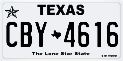 TX license plate CBY4616