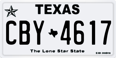 TX license plate CBY4617
