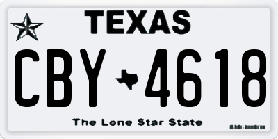 TX license plate CBY4618