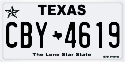 TX license plate CBY4619