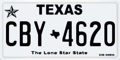 TX license plate CBY4620