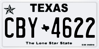 TX license plate CBY4622
