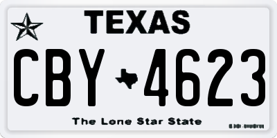 TX license plate CBY4623