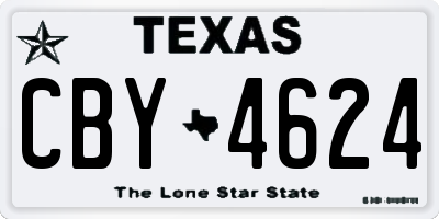 TX license plate CBY4624