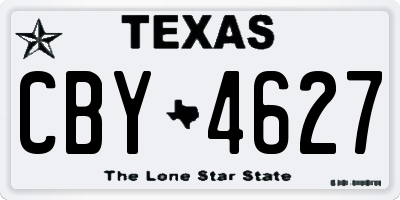 TX license plate CBY4627